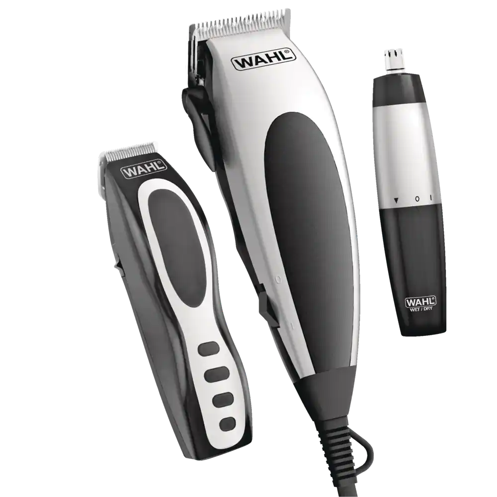 Wahl Home Barber Haircutting Kit with Clippers, Ear/Nose/Brow Trimmer & Scissors, 30-pc